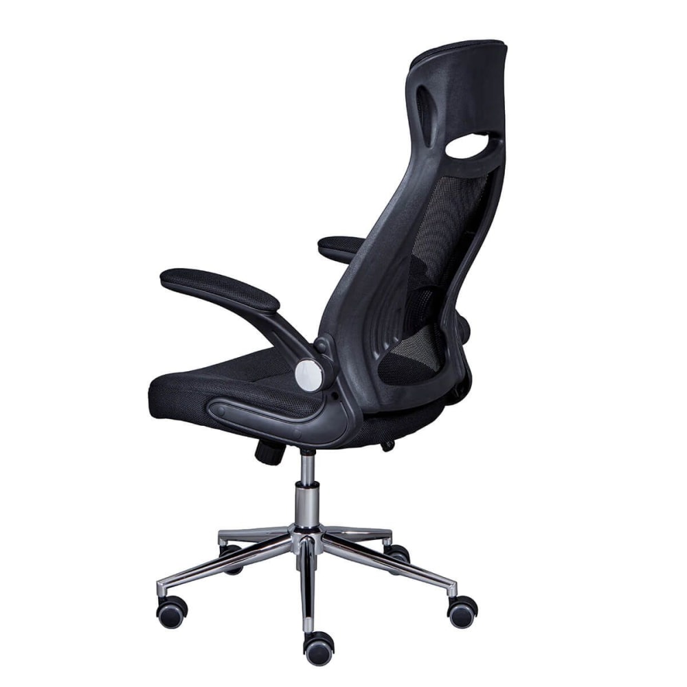 Fauteuil de bureau Altobuy Waltus noir avec dossier mesh, appui-tête et pieds chromés — vue 6