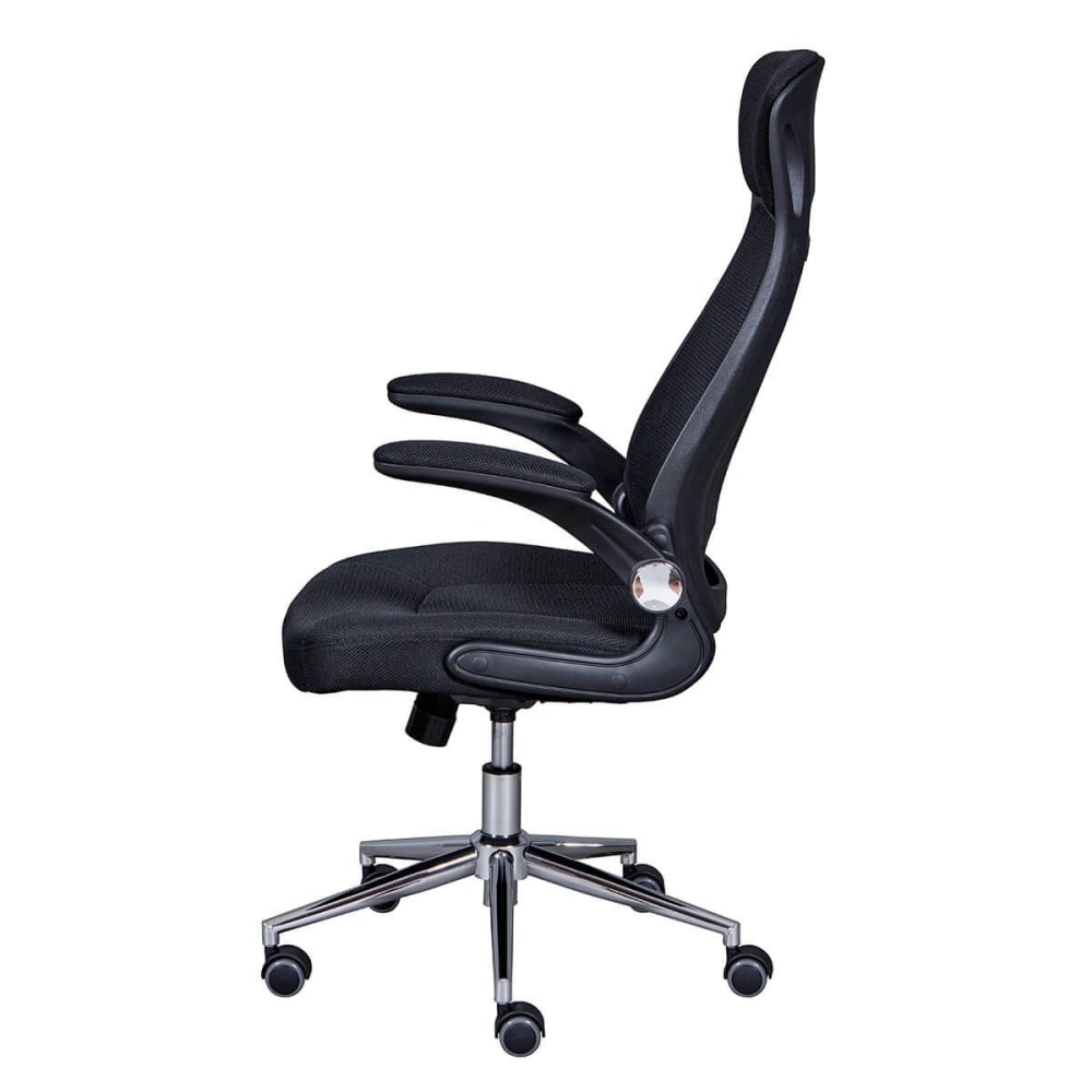 Fauteuil de bureau Altobuy Waltus noir avec dossier mesh, appui-tête et pieds chromés — vue 7
