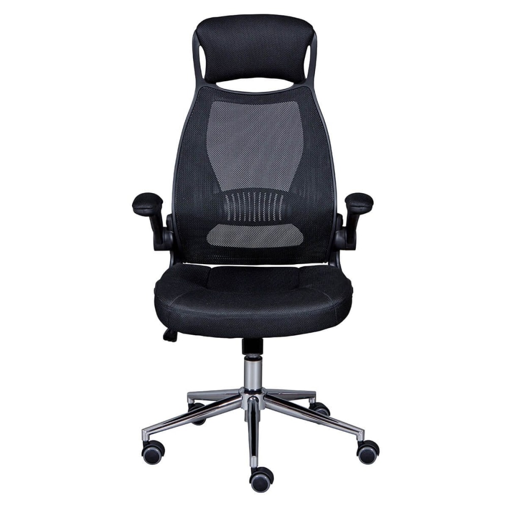 Fauteuil de bureau Altobuy Waltus noir avec dossier mesh, appui-tête et pieds chromés
