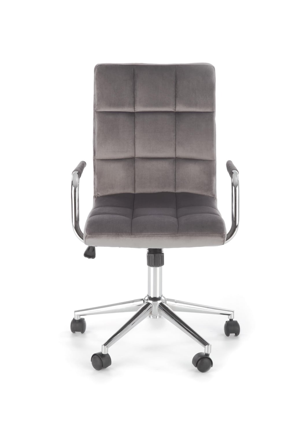 Siège de bureau enfant MSO en velours gris avec structure chromée — vue 4