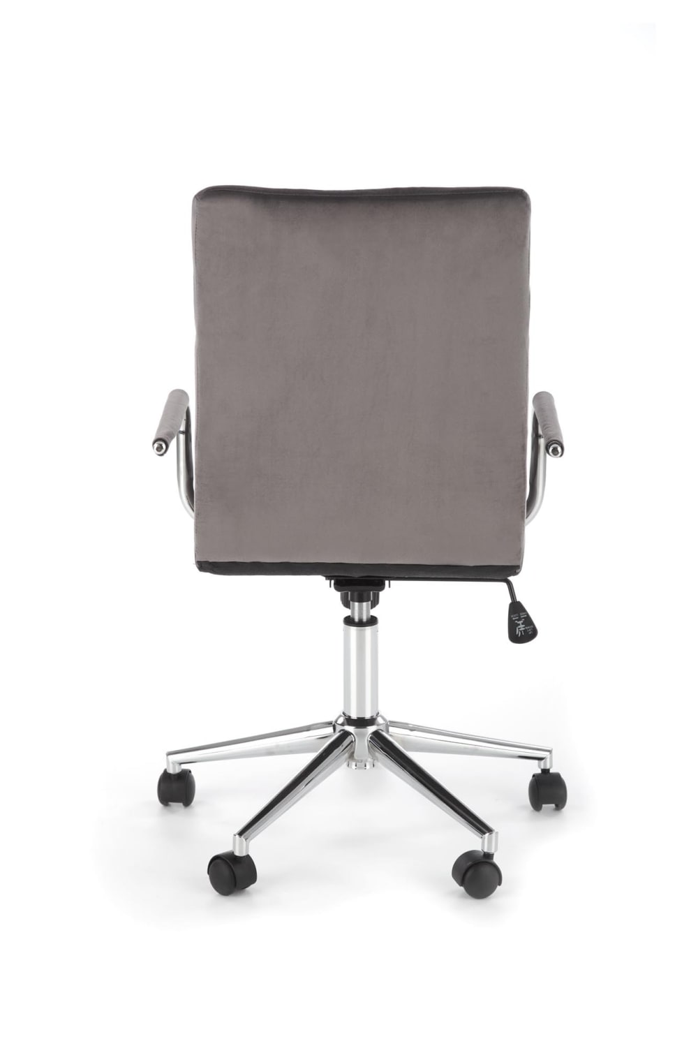 Siège de bureau enfant MSO en velours gris avec structure chromée — vue 5