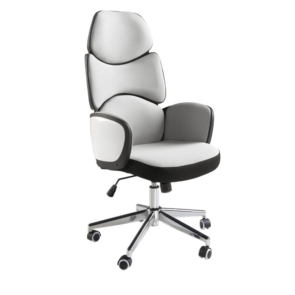 Fauteuil de bureau Angel Cerda 4142 avec assise grise et dossier blanc brillant